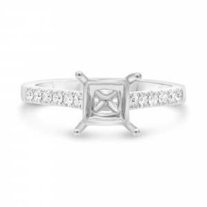 14K White Gold Diamond Solitaire Semi-Mount Ring (0.29ctw)