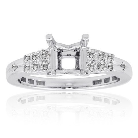 18K White Gold Diamond Semi-Mount Ring (0.28ctw)