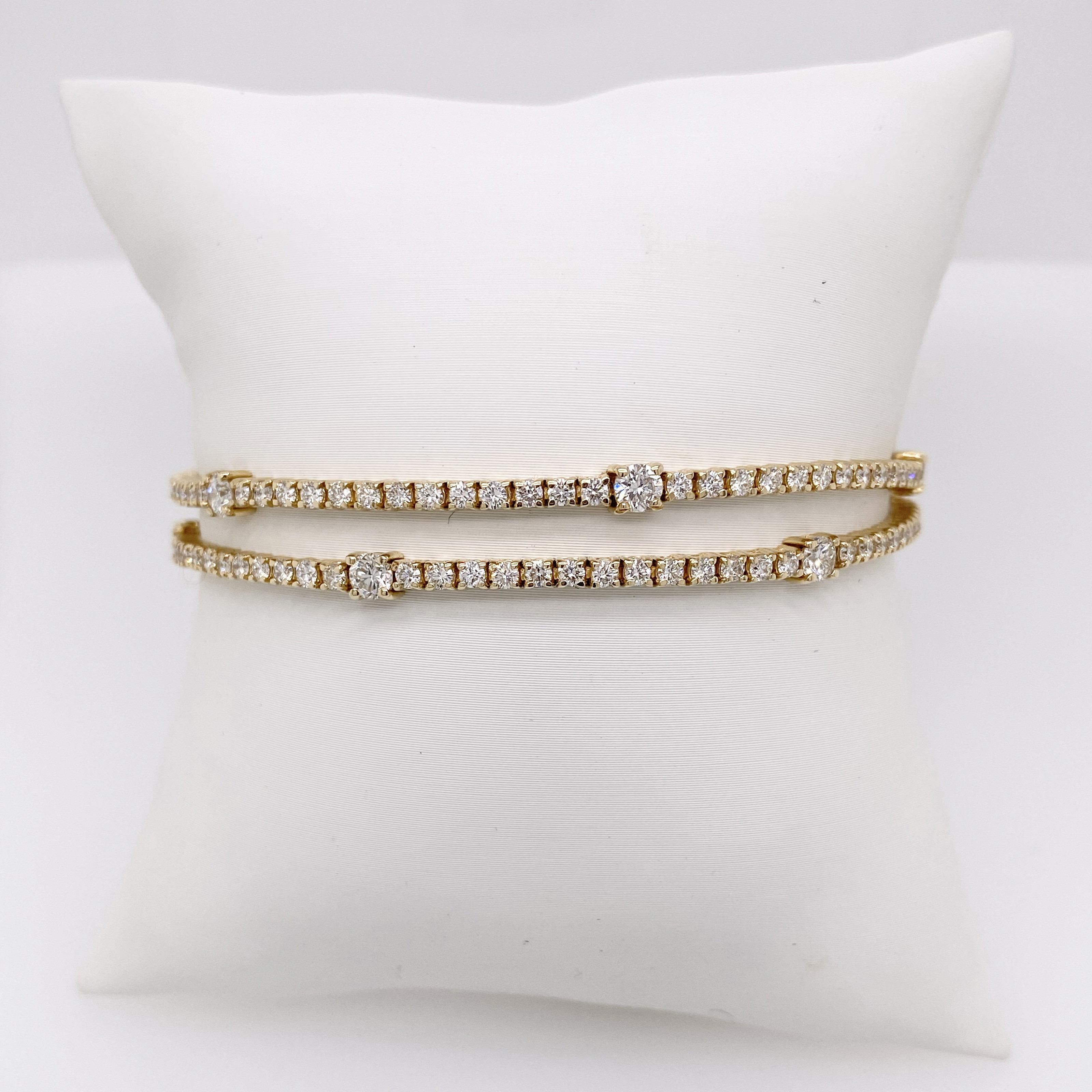 14K Yellow Gold Diamond Double Row Bracelet (4.97ctw)