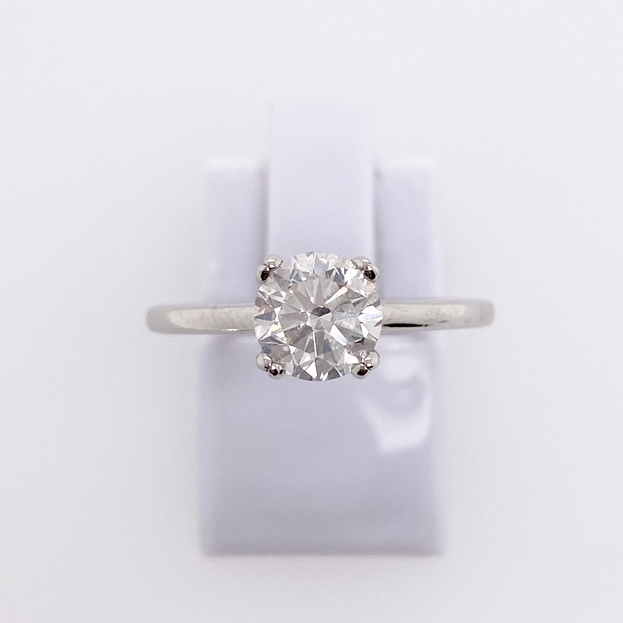 14K White Gold 1.02ct Round Diamond Solitaire Ring