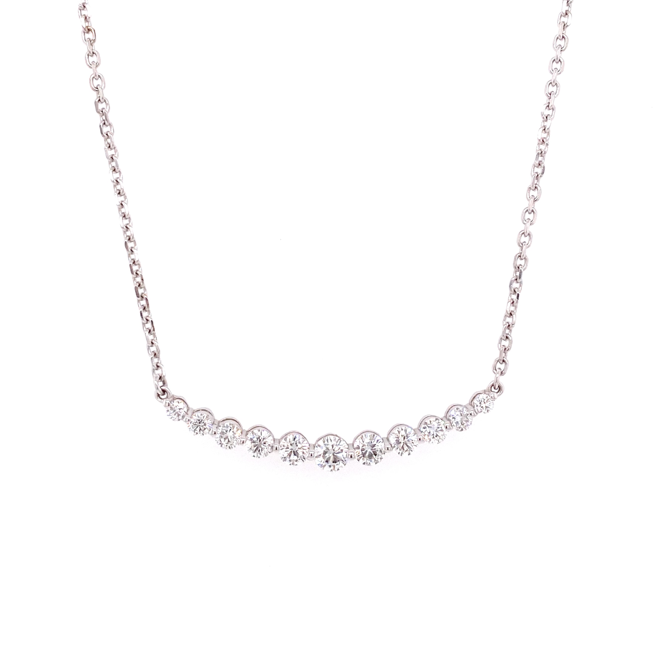 14K White Gold Diamond Smile Pendant (1.00ctw)