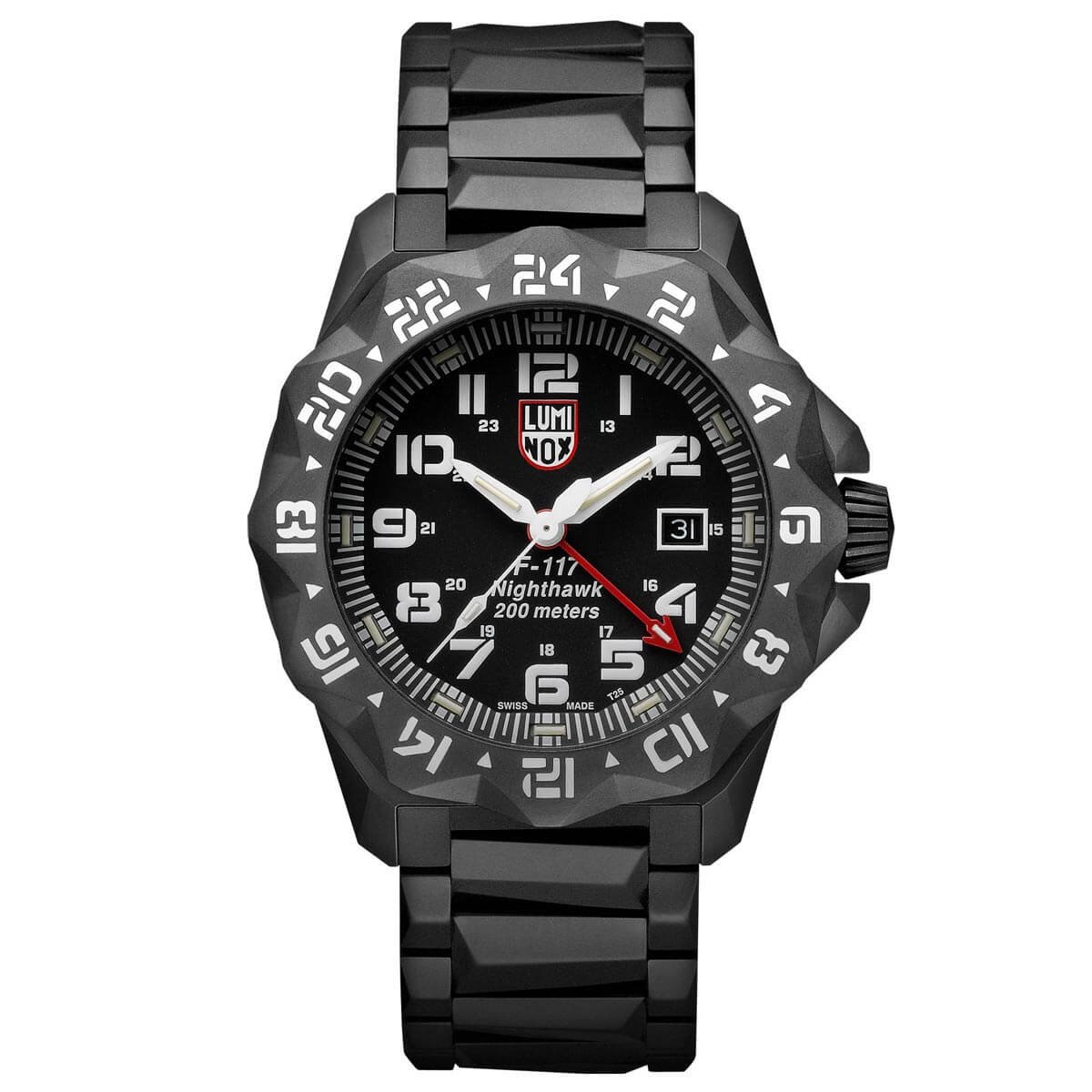 LUM 6420 F-117 IPB BLACK DIAL BRACELET