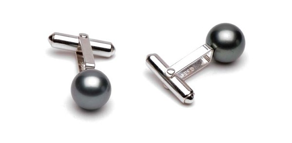 18KW DAMIANI TAHITIAN PEARL CUFFLINKS