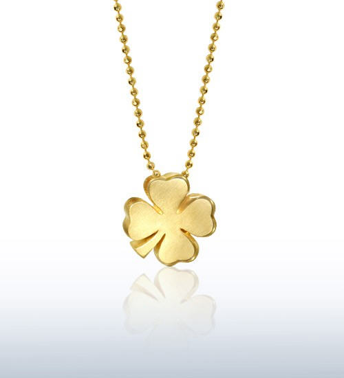 14K Yellow Gold Clover Charm Pendant